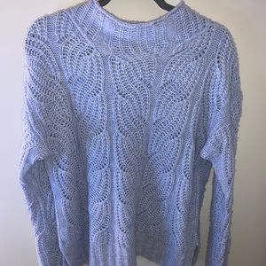 Periwinkle Pointelle Cable Sweater